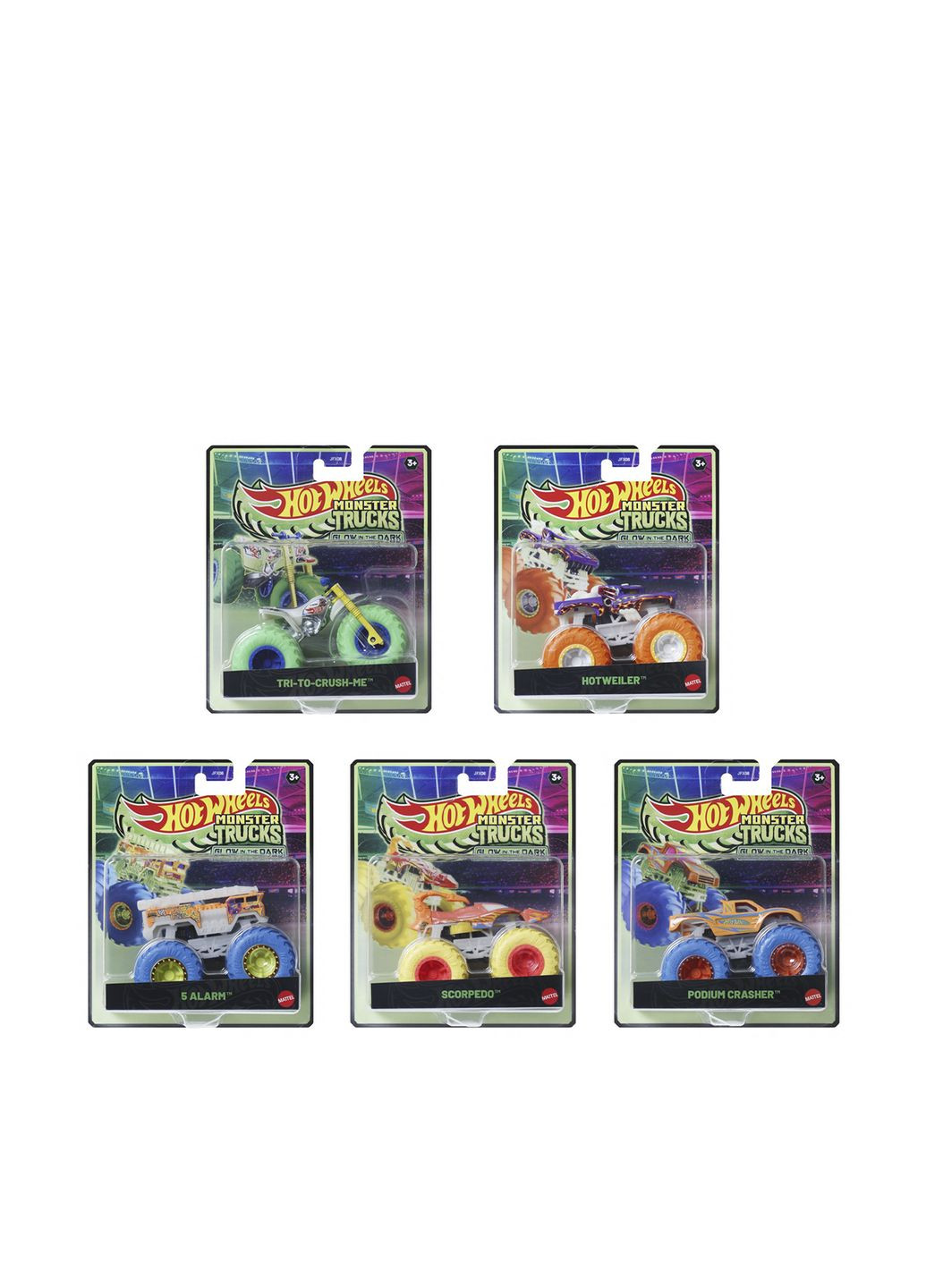 Машинка-позашляховик серії "Сяючі в темряві" Monster Trucks колір різнокольоровий CB-00276547 Hot Wheels (346076748)