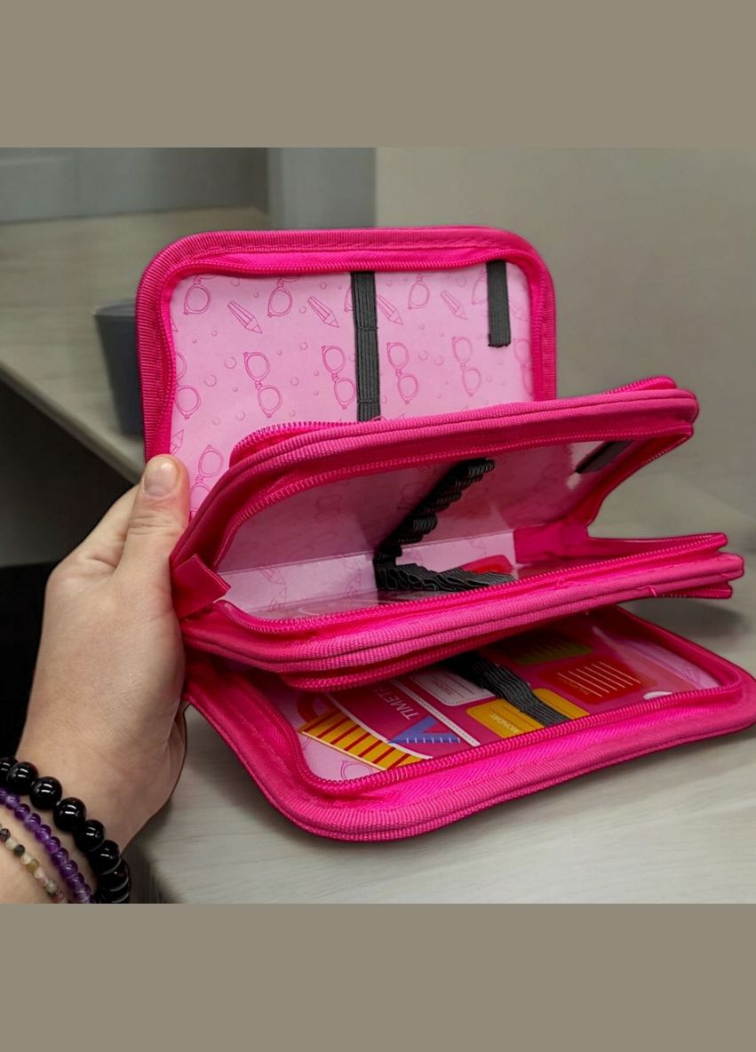 Пенал-книга с пайетками (3 отделения) малиновый MIC (317208155)