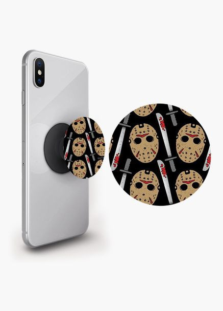 Попсокет тримач для смартфона (Popsockets) Маска та мачете Чорний No Brand (302083133)