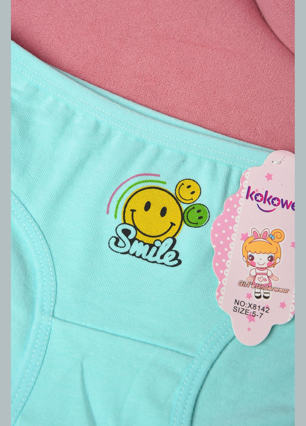 Трусики дитячі для дівчинки зеленого кольору з малюнком Let's Shop (311666535)