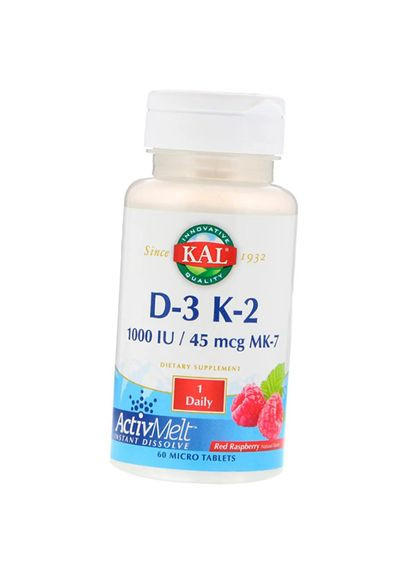D3 K-2 ActivMelt 60таб Красная малина (36424025) KAL (293254903)