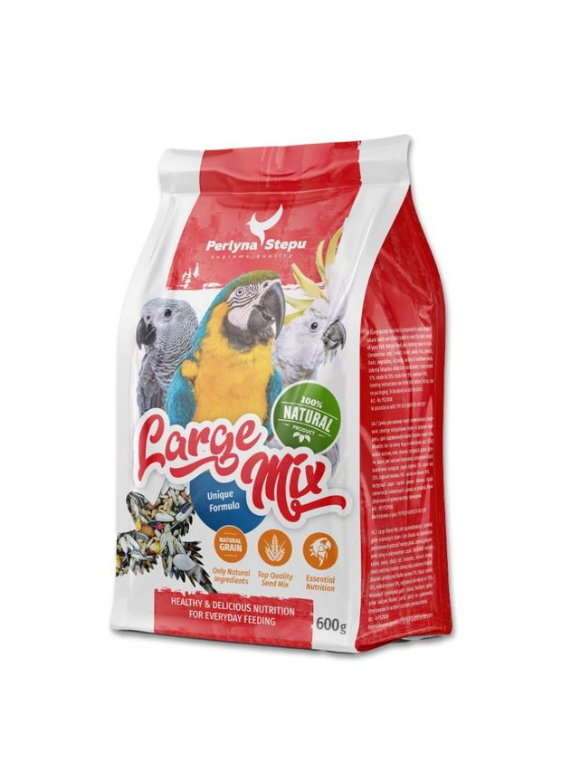 Перлина Степу: LARGE MIX - зерносуміш для великих папуг 0,6кг Перлина степу (351850974)