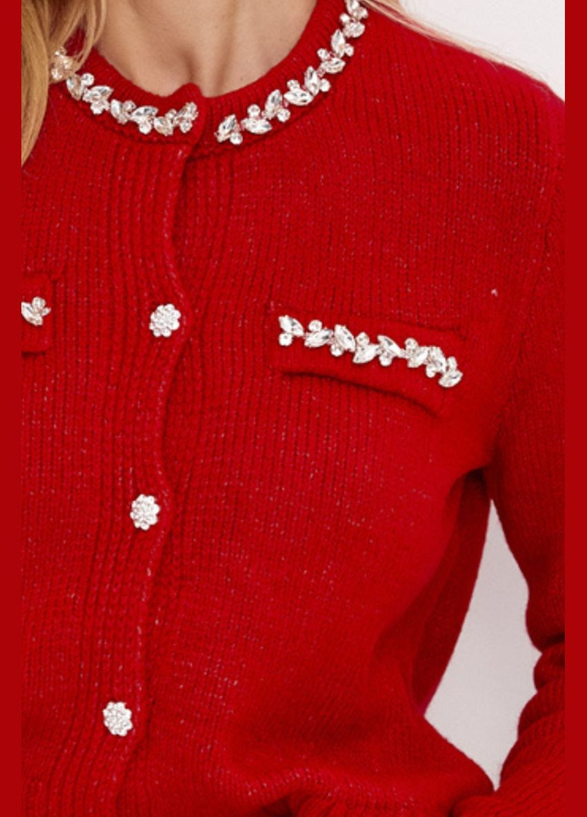 Красный зимний кардиган Lurex