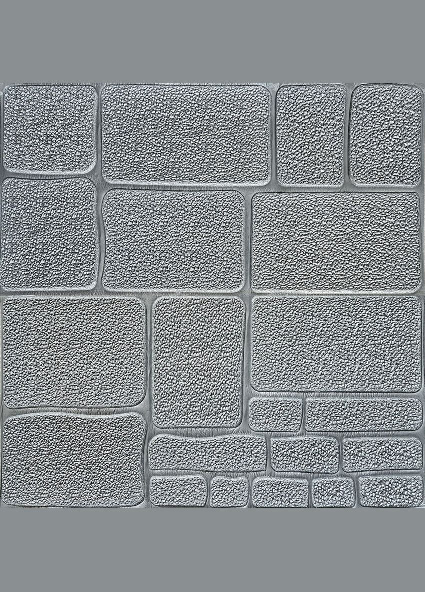 Самоклеюча декоративна 3D панель камінь срібло 700х700х6мм (153) SW-00000187 No Brand (328579218)