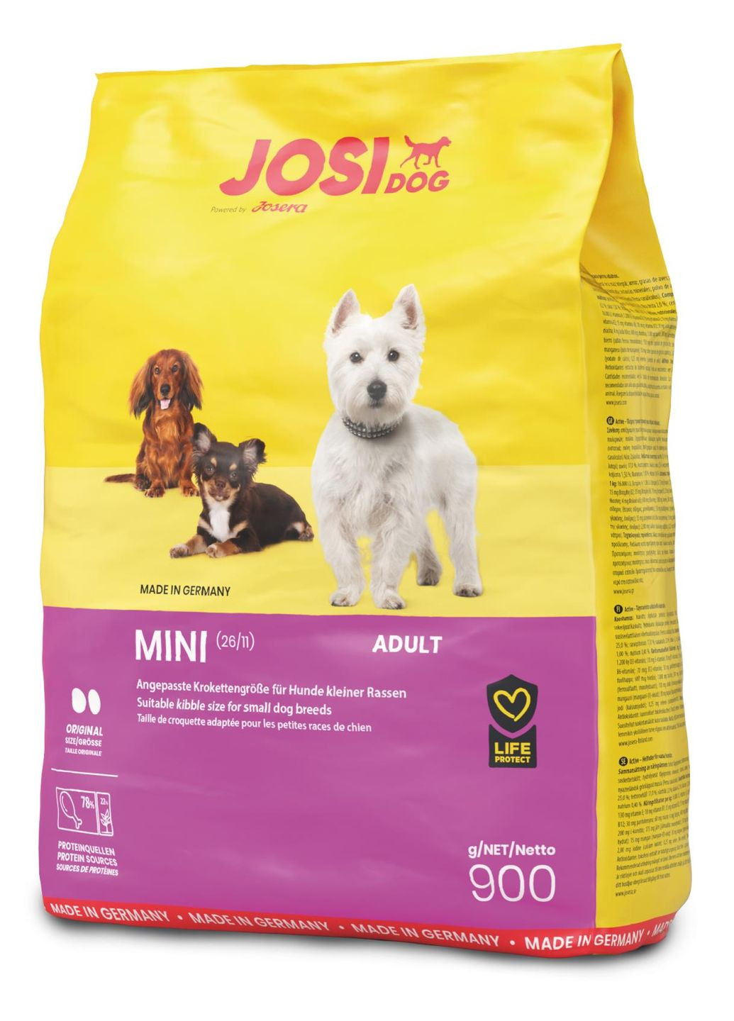 Сухий корм для дорослих собак Mini Adult з м'ясом свійської птиці 900 г (4032254745617) JOSIDOG (316630255)