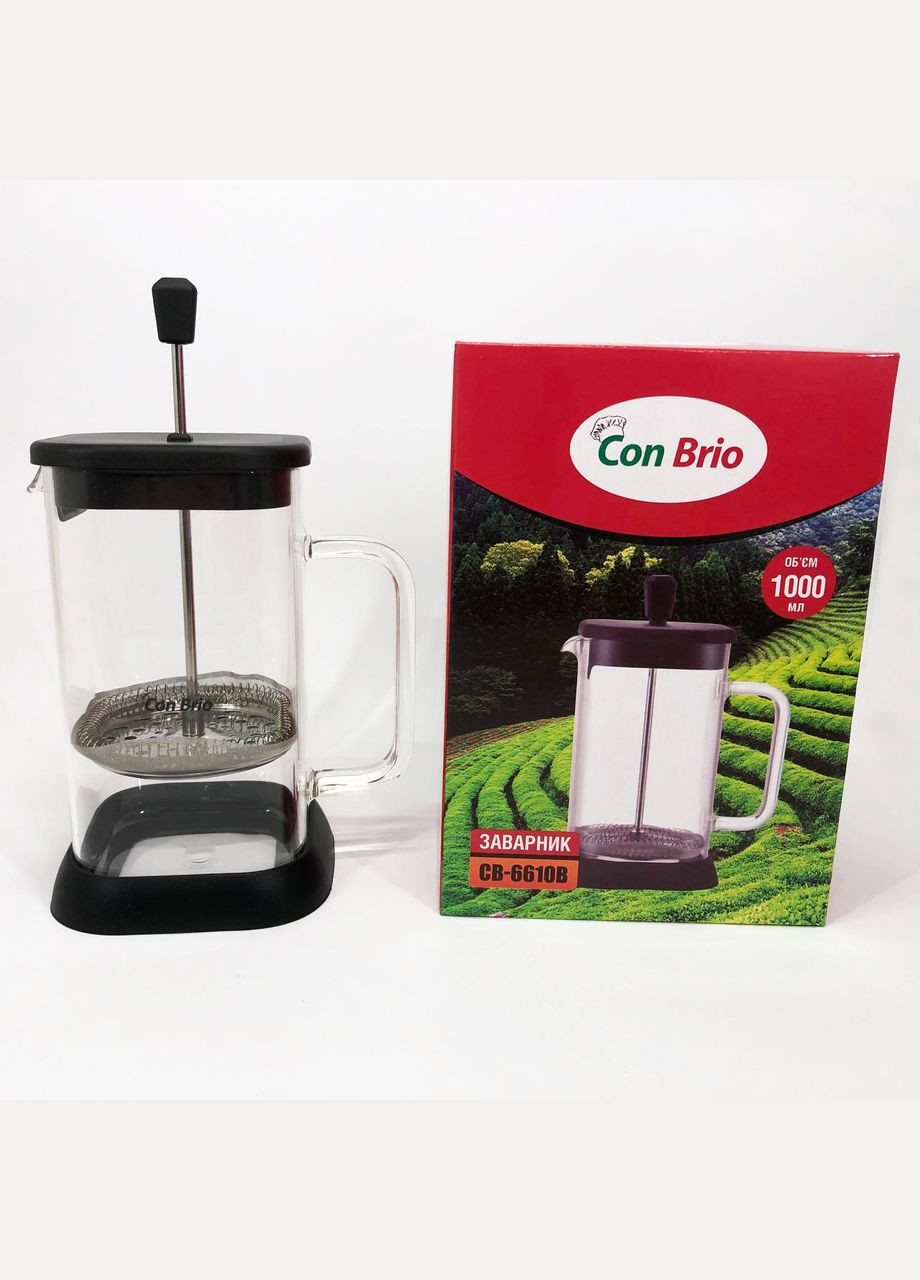 Необычный заварник для чая CB-6610В 1000 мл, Френч прессы стекло, Френч-пресс SB-110 для чая Con Brio (349512076)
