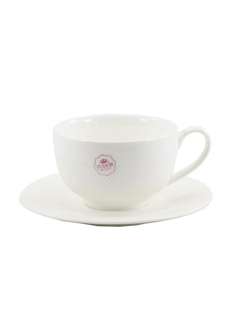 Чашка с блюдцем фарфоровая СЕТКА 350 мл (TU2755) Tudor (337129725)