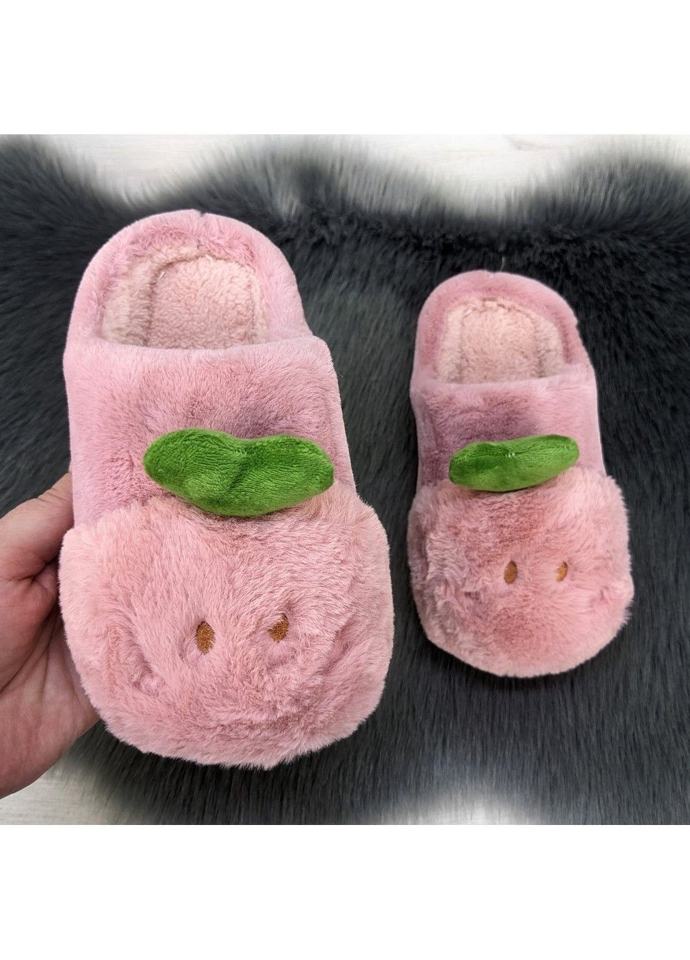 Розовые тапочки детские теплые Fashion