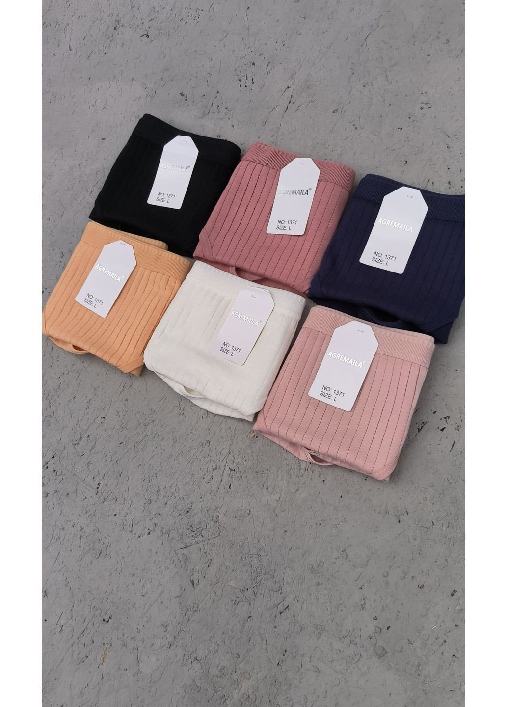 Набор 6 шт хлопчатобумажные трусики слепые в широкий рубчик микс цветов Agremaila (368999191)