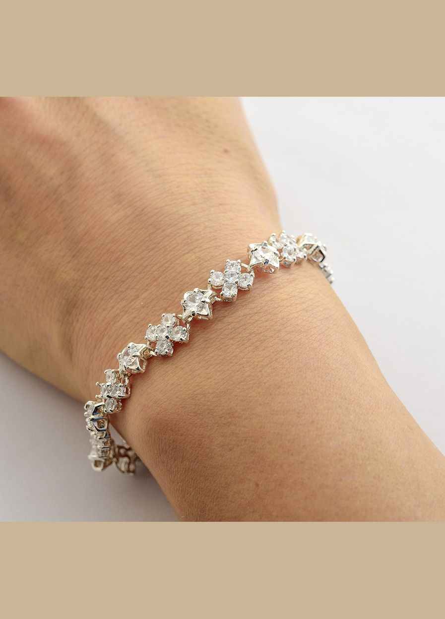 Регулируемый браслет с камушками 8805 SE, размер Maxi Silver (341539821)