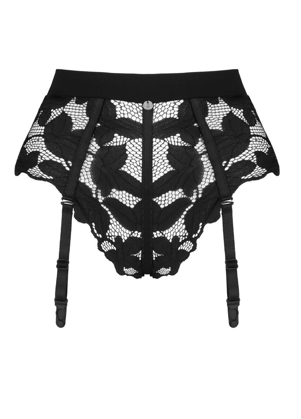 Черный демисезонный трусики с пажами для чулок editya garter Obsessive