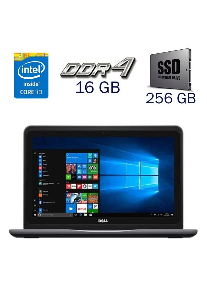 Ультрабук Latitude 3380 / 13.3" (1366x768) TN / intel Core i3-6006U (2 (4) ядра по 2.0 GHz) / 16 GB DDR4 / 256 GB SSD / intel Dell (398130232)