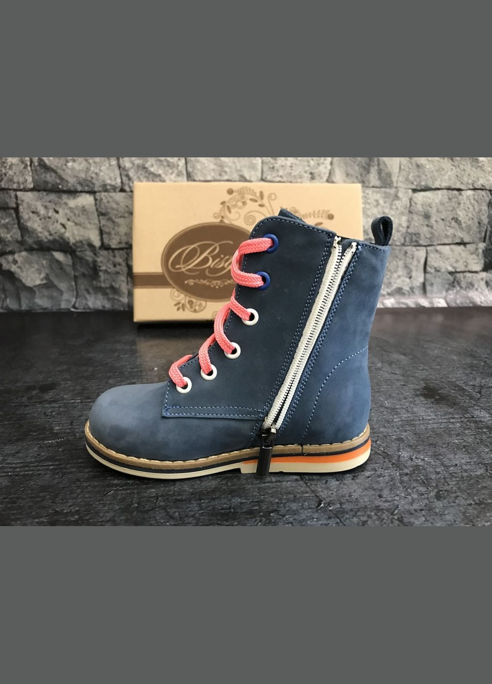 Синие повседневные осенние демисезонные ботинки для девочек, Bistfor