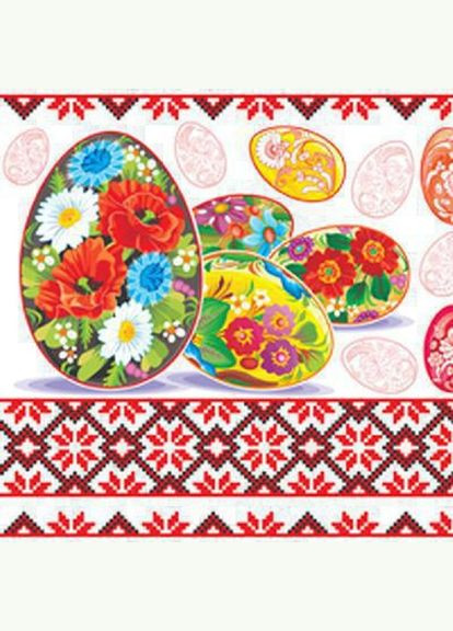 Великодні паперові серветки "Традиційні писанки" 18 шт Марго (283328213)