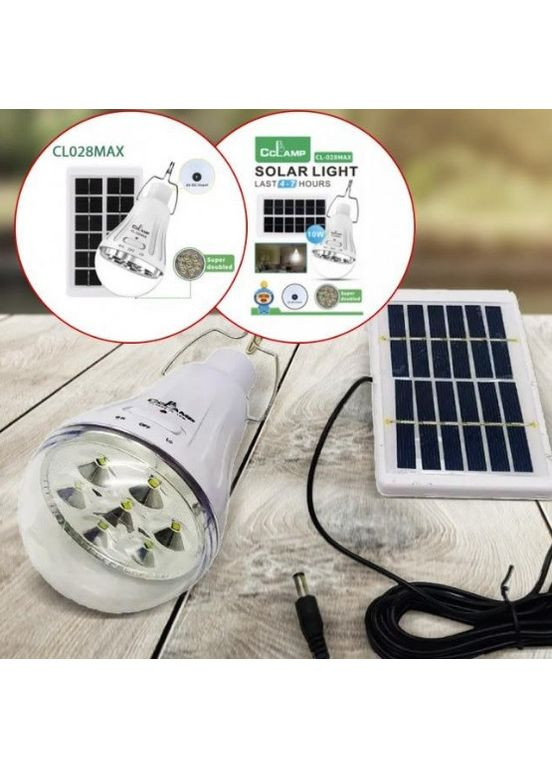 Ліхтар акумуляторна лампа CL-022 LED лампа ліхтарик сонячна панель 10 Вт Cclamp (304253324)