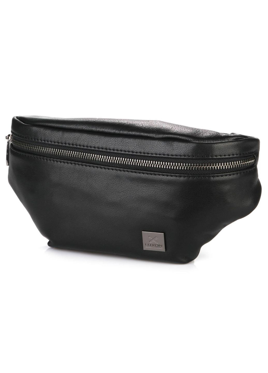 Чоловіча сумка на пояс 8786-43 (барсетка бананка) шкіряна розмір 30 х 13 х 6 см чорна Luxon (314874124)