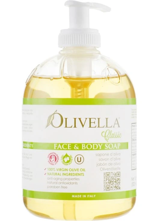 Мыло жидкое для лица и тела на основе оливкового масла Face & Body Soap Olive 300ml (462611-27054) Olivella (368647971)