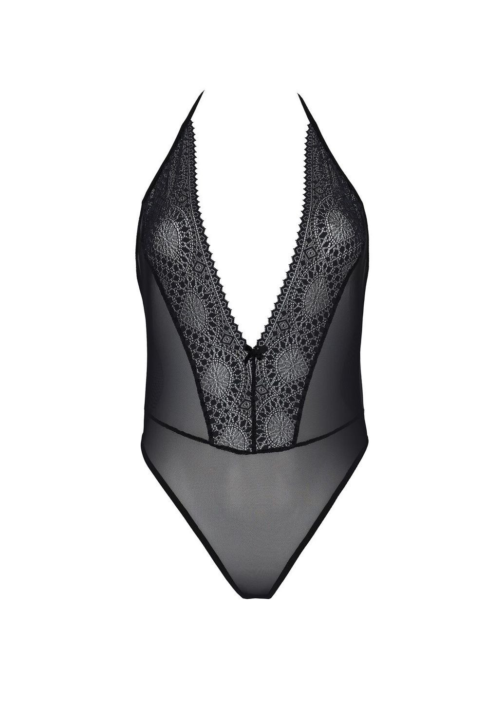 Боді DROSERA BODY black,, високі вирізи, верх на зав’язках - CherryLove Passion (339867609)