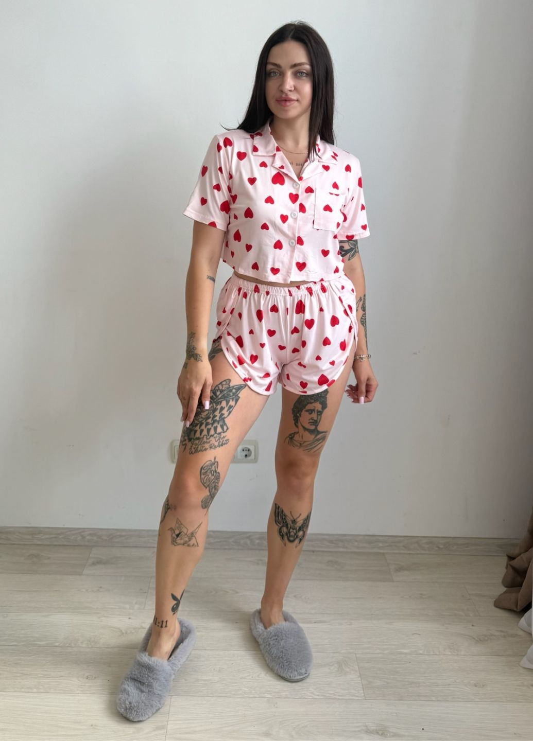 Рожева всесезон піжама в сердечка колекції «імпульс» VIDCHUY