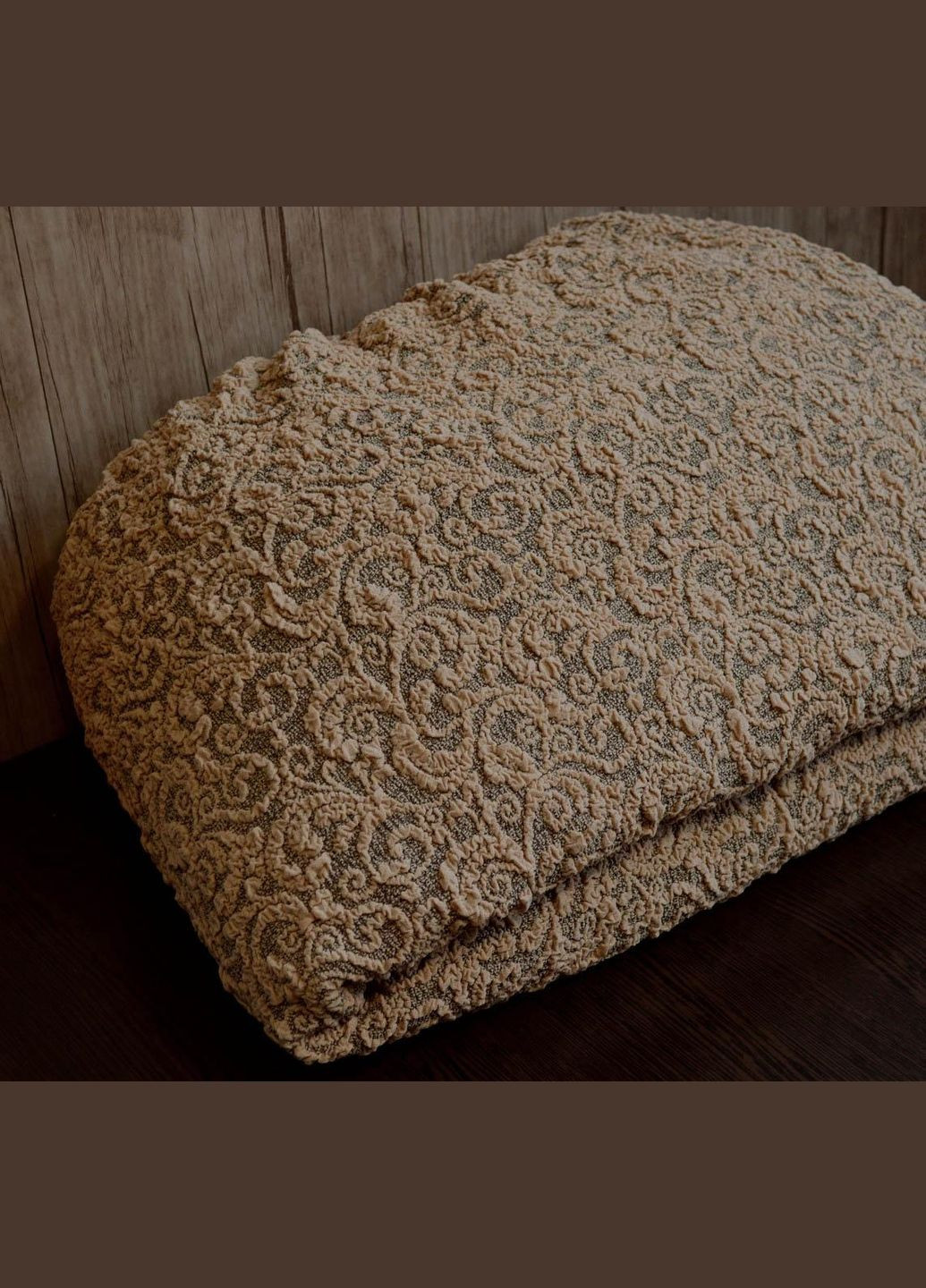 Жакардові чохли на стільці без спідниці Пісочні Kayra (324800124)