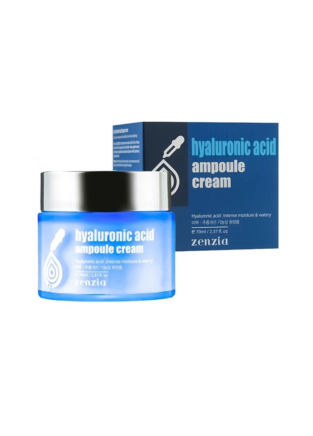 Zenzia Крем для обличчя Гіалурон HYALURONIC ACID Ampoule Cream 70 мл — Крем, Південна Корея (289198729)