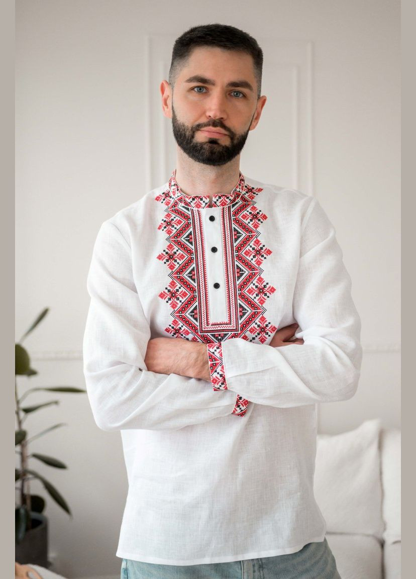 Белая рубашка Vyshyvanka лен (299312532)