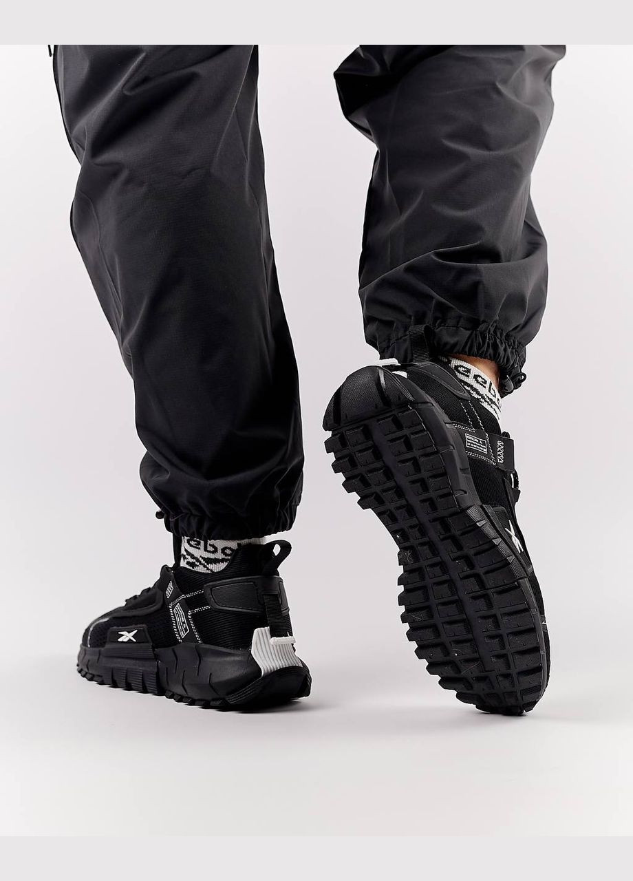 Черные демисезонные кроссовки мужские, вьетнам Reebok Zig Kinetica Edge Black White