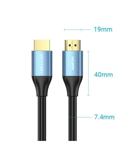 Кабель мультимедійний HDMI M to HDMI M 8.0m V2.0 4K60Hz aluminum alloy blue (ALHSK) Vention HDMI M to HDMI M 8.0m V2.0 4K60Hz aluminum alloy b (391709451)