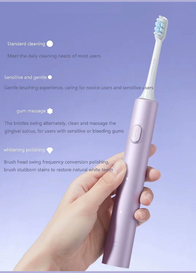 Зубная щетка T302 MES608 фиолетовый MiJia (322701421)
