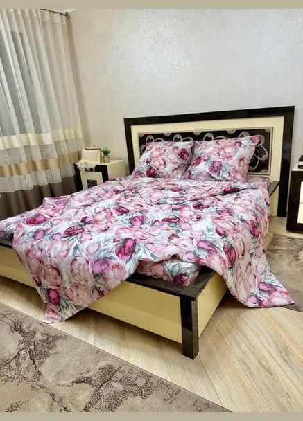 Постельное белье хлопковое Пивон дайтон Двуспальное Простынь на резинке 180x200х20 Бязь Белое 50 х 70 No Brand (332796595)