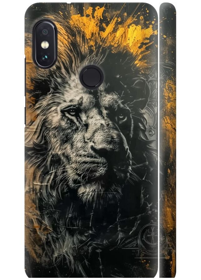 3D пластиковый матовый чехол 'Лев в золотых красках' для Endorphone Xiaomi Redmi Note 5 (297662007)