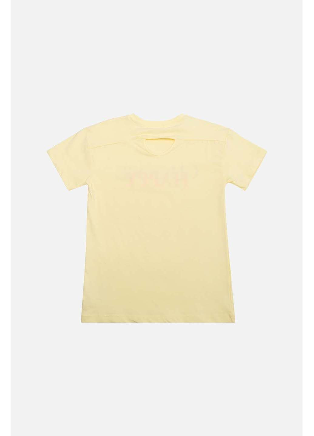 Желтая летняя футболка ALG