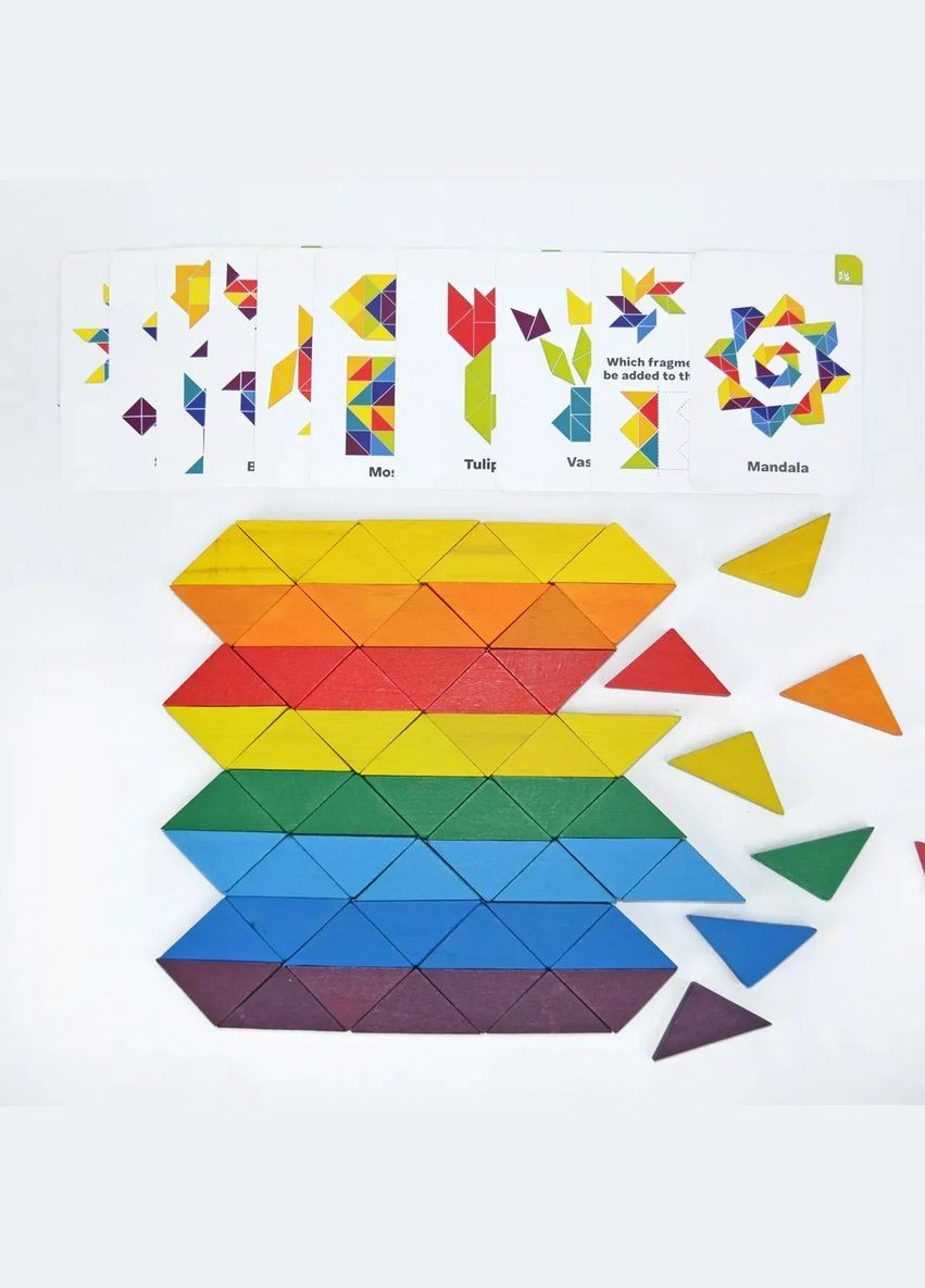 Дерев'яна трикутна мозаїка, 64 елементи () Igroteco 900194 (328448166)