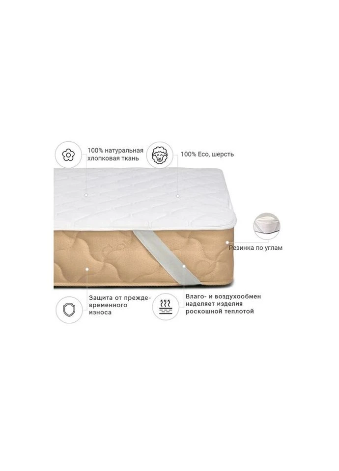 Наматрацник Стандарт Natural Line Wollen 956 120х200 см (2200000837042) Mirson (314966229)