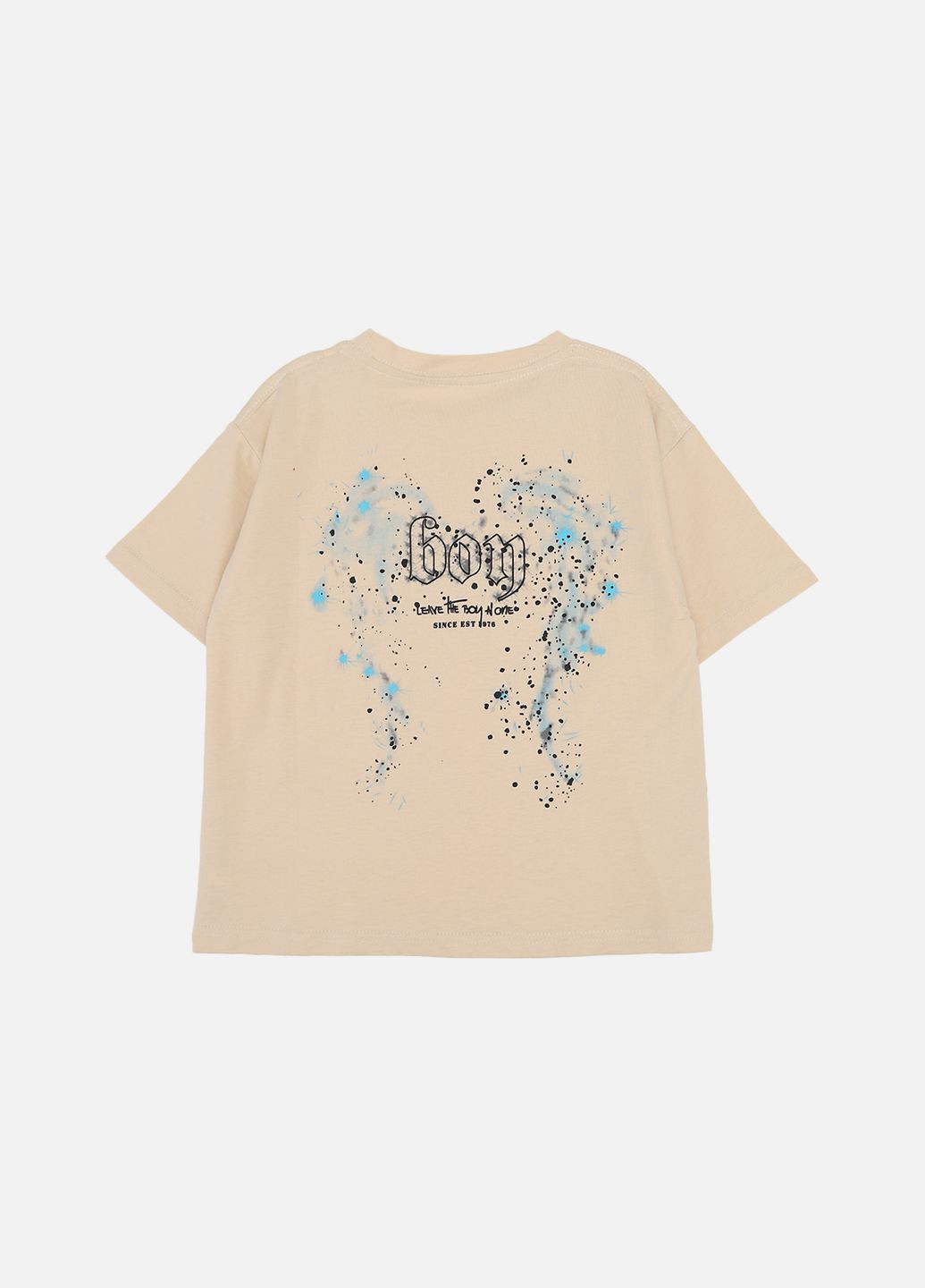 Бежева літня футболка з коротким рукавом для хлопчика колір бежевий cb-00269982 No Brand