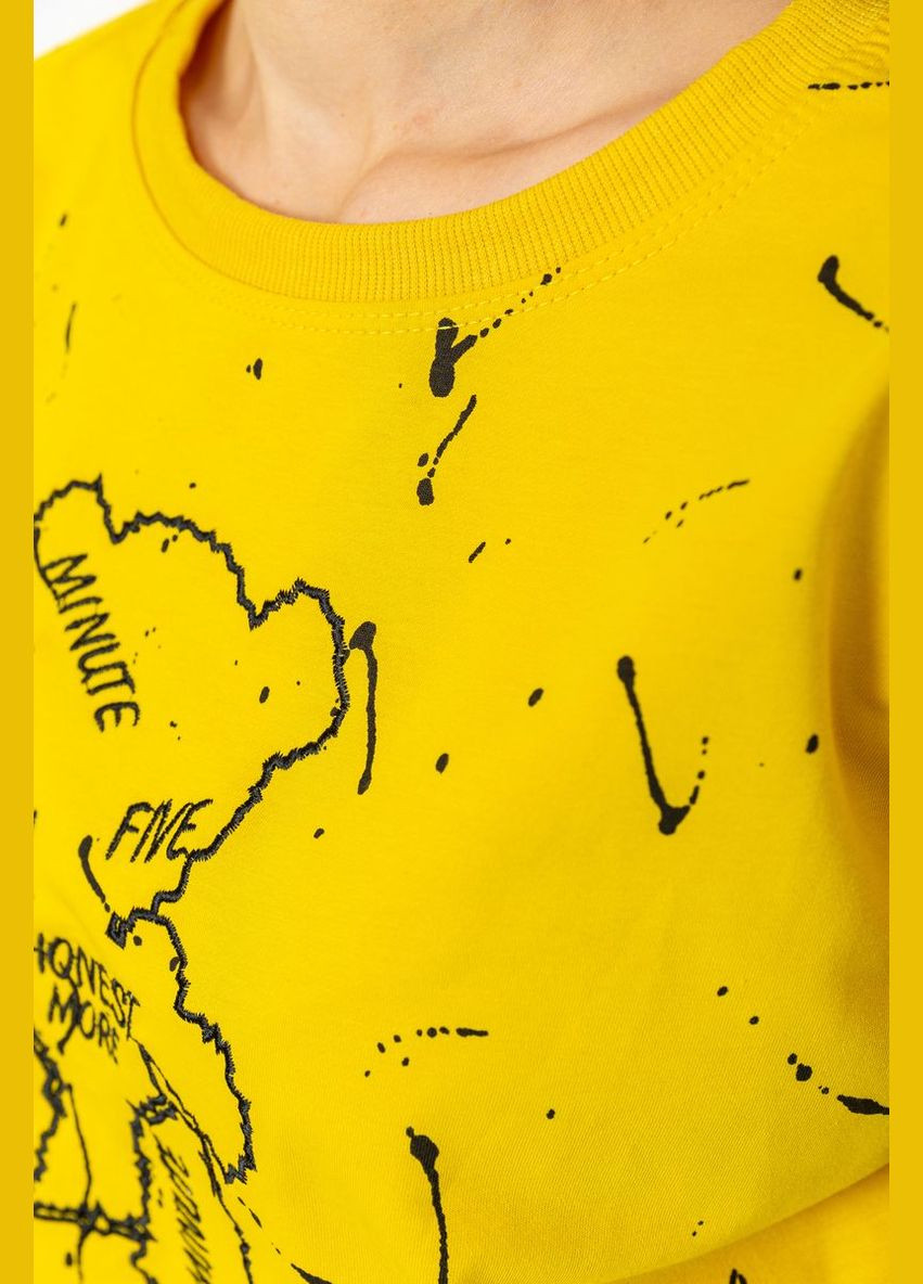 Світшот жіночий жовтий AAA - Прямий крій малюнок жовтий спортивний трикотаж - (271126484)