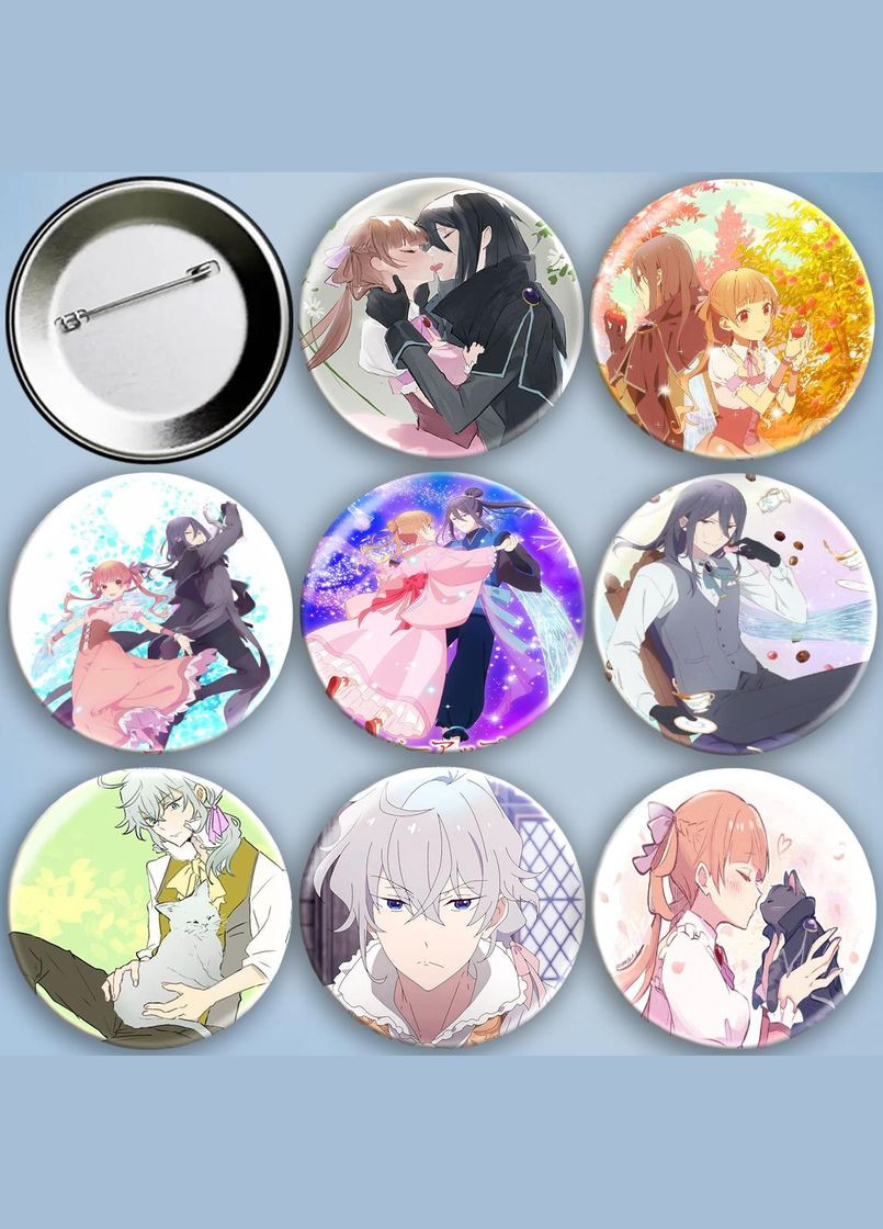 Значки на булавці Аніме Казка про цукрове яблуко набір 8 шт металеві на шпильці 56 мм No Brand (325482135)