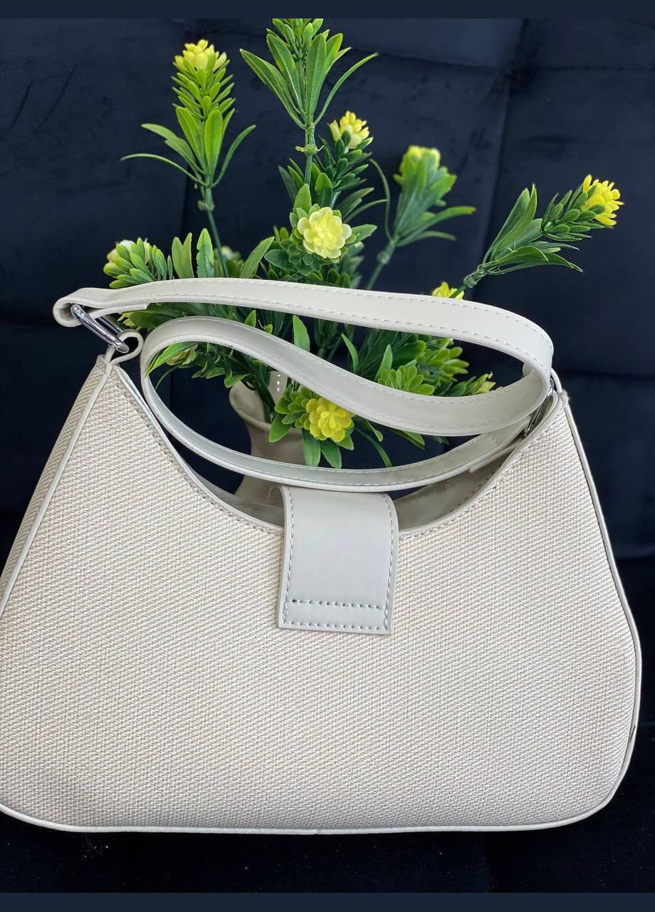 Маленькая женская сумка-багет из эко-кожи серого цвета 32076 Fashion (338187909)