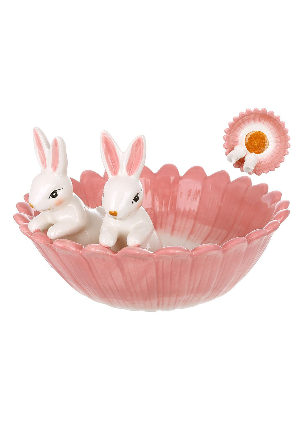 Піала керамічна Кролики в квітці, 21см No Brand (322265583)