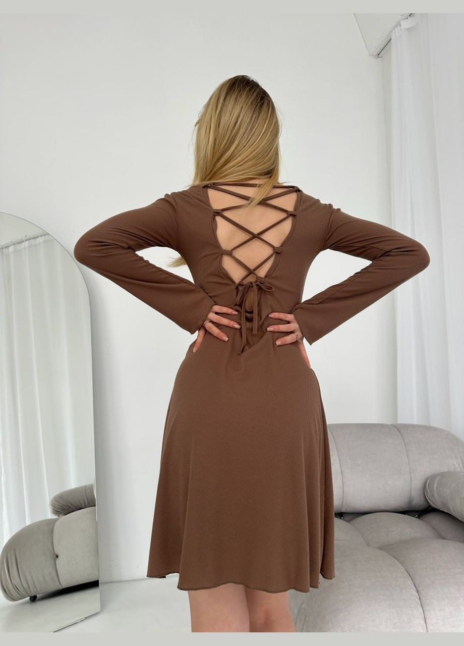 Бежева жіноча сукня міні колір мокко р.42/44 453545 New Trend