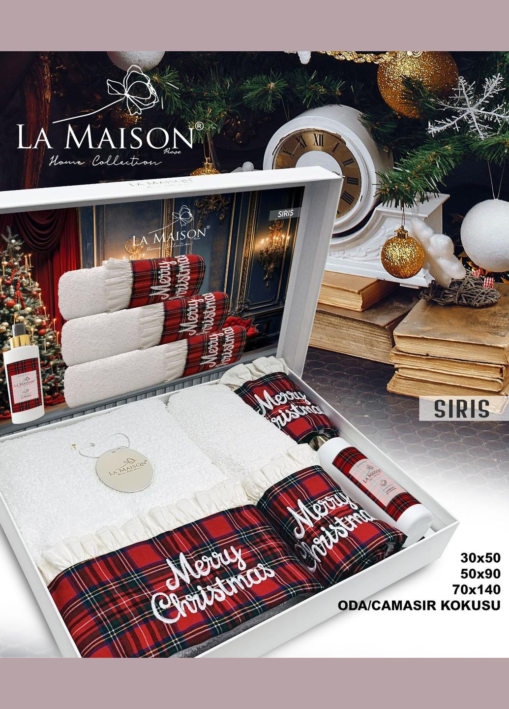 Подарочный набор полотенец, 3 шт. с ароматом Siris La Maison белый