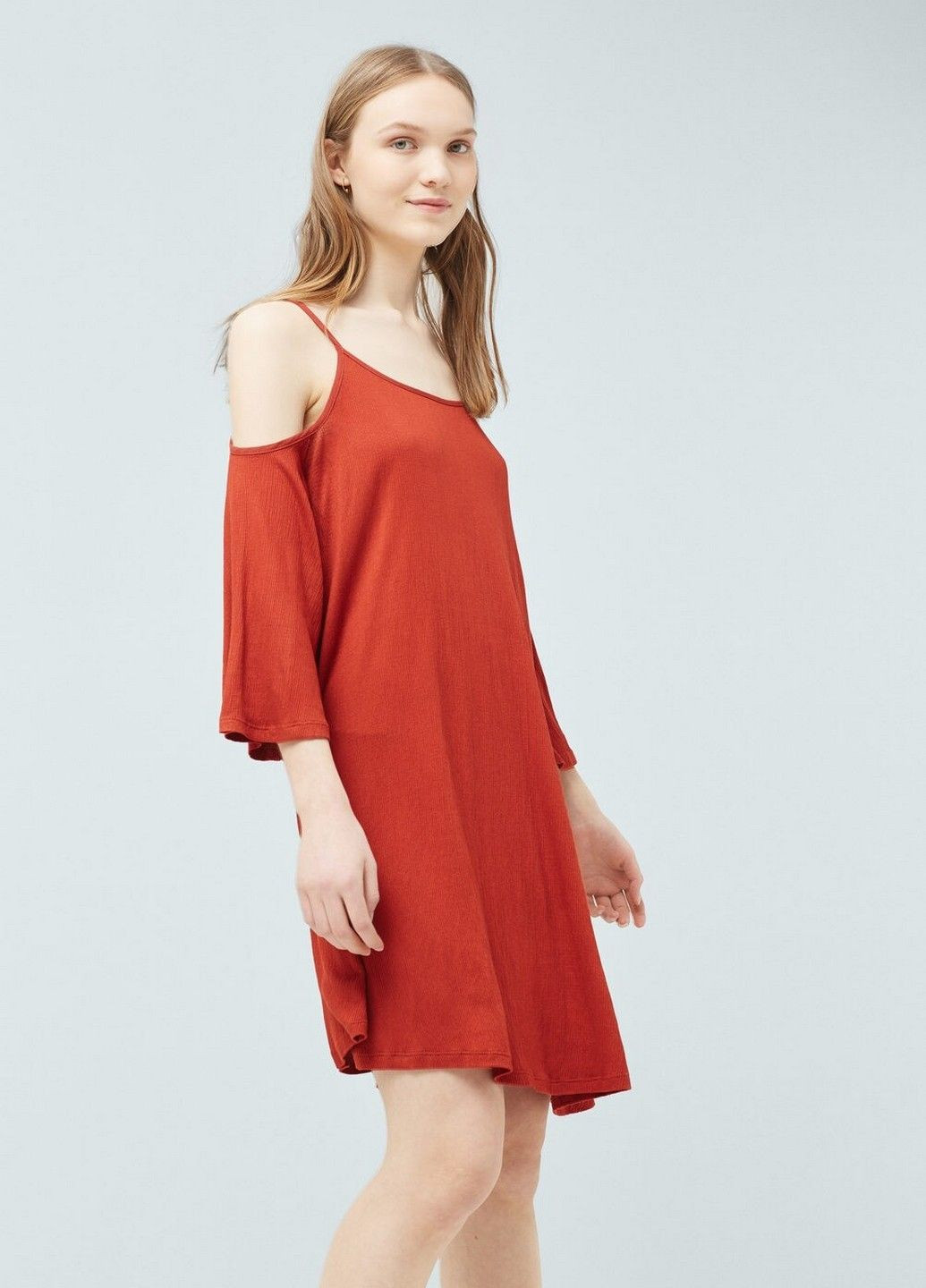 Оранжевое кэжуал платье Mango