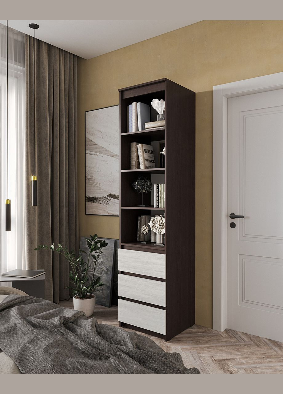 Шкаф-пенал для одежды с ящиками и полками T-219 от MORELI (335422757)