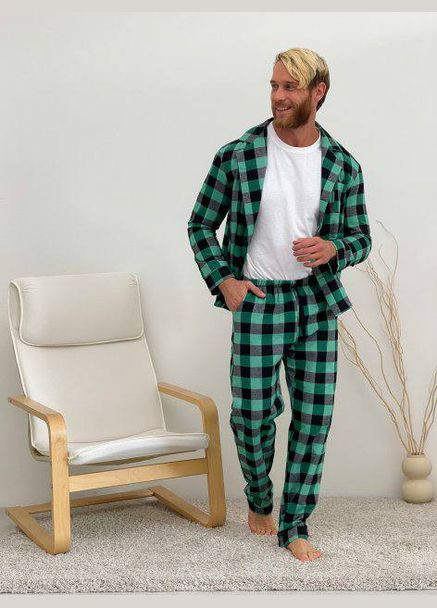 Фланелева піжама в клітинку No Brand (314464512)