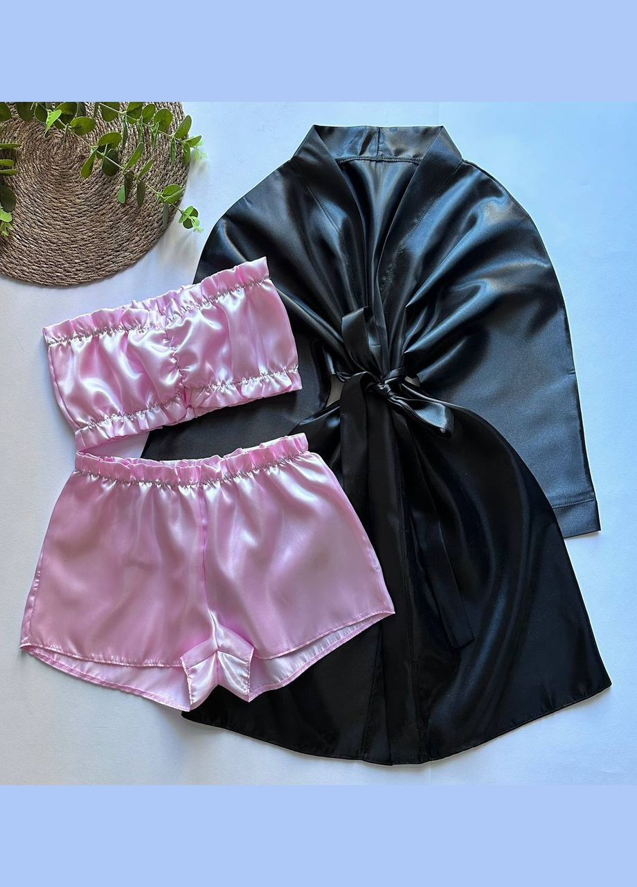 Розовая всесезон халат и пижама, комплект женский Exclusive