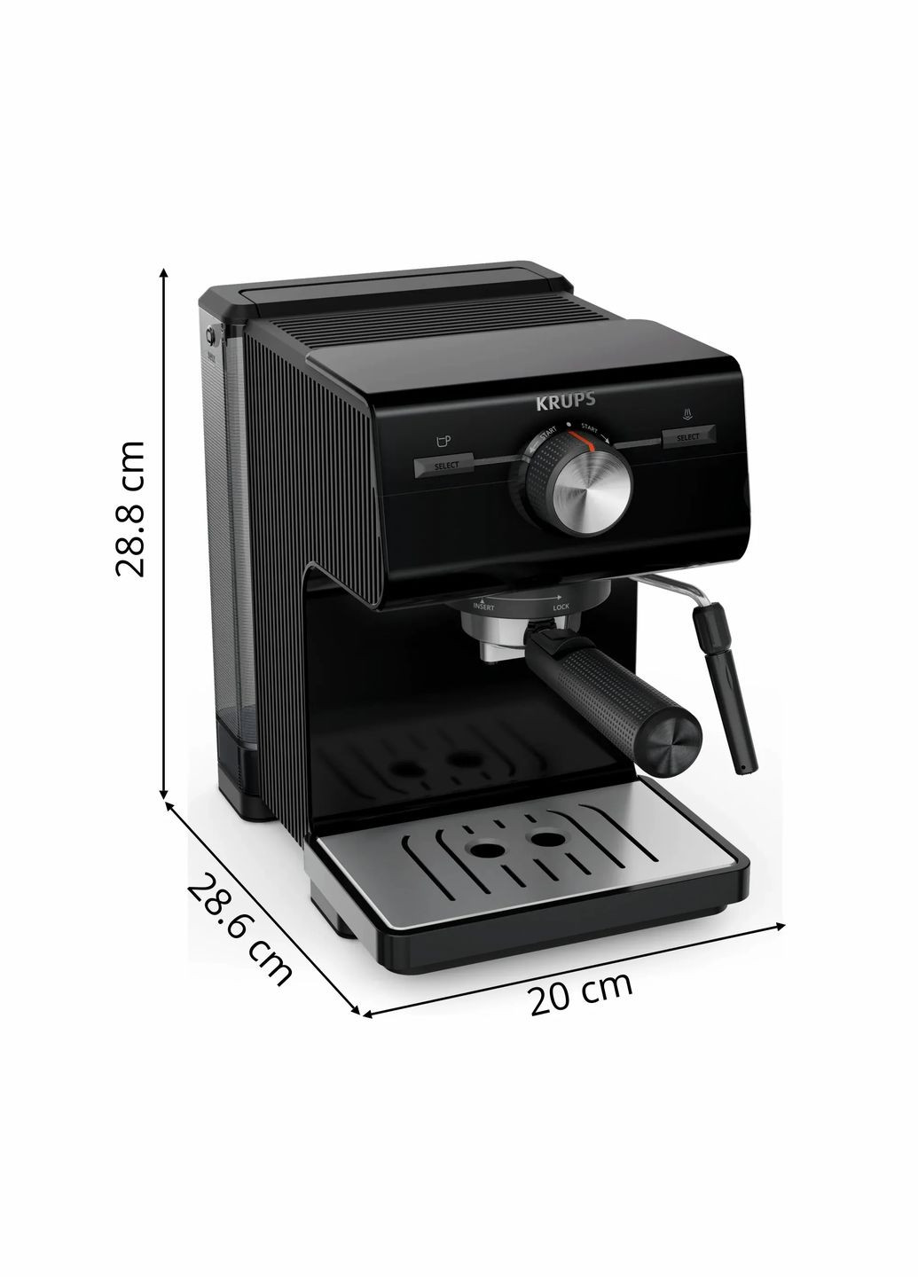 Кофеварка рожковая Authentic C50 2л, молотая, ручной капучинатор, 15 бар, черный Krups (314779853)