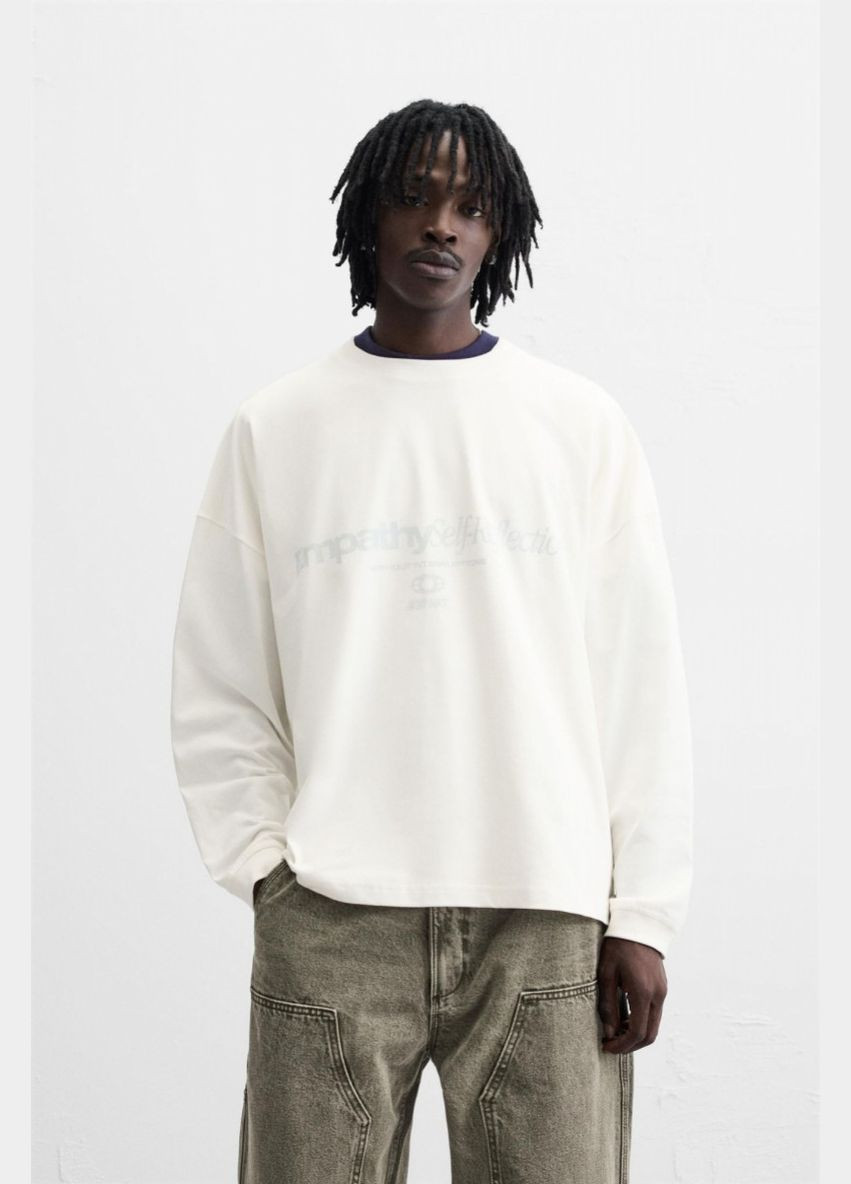 Кофта лонгслів Zara 1165/318 Oyster-white білий кежуали