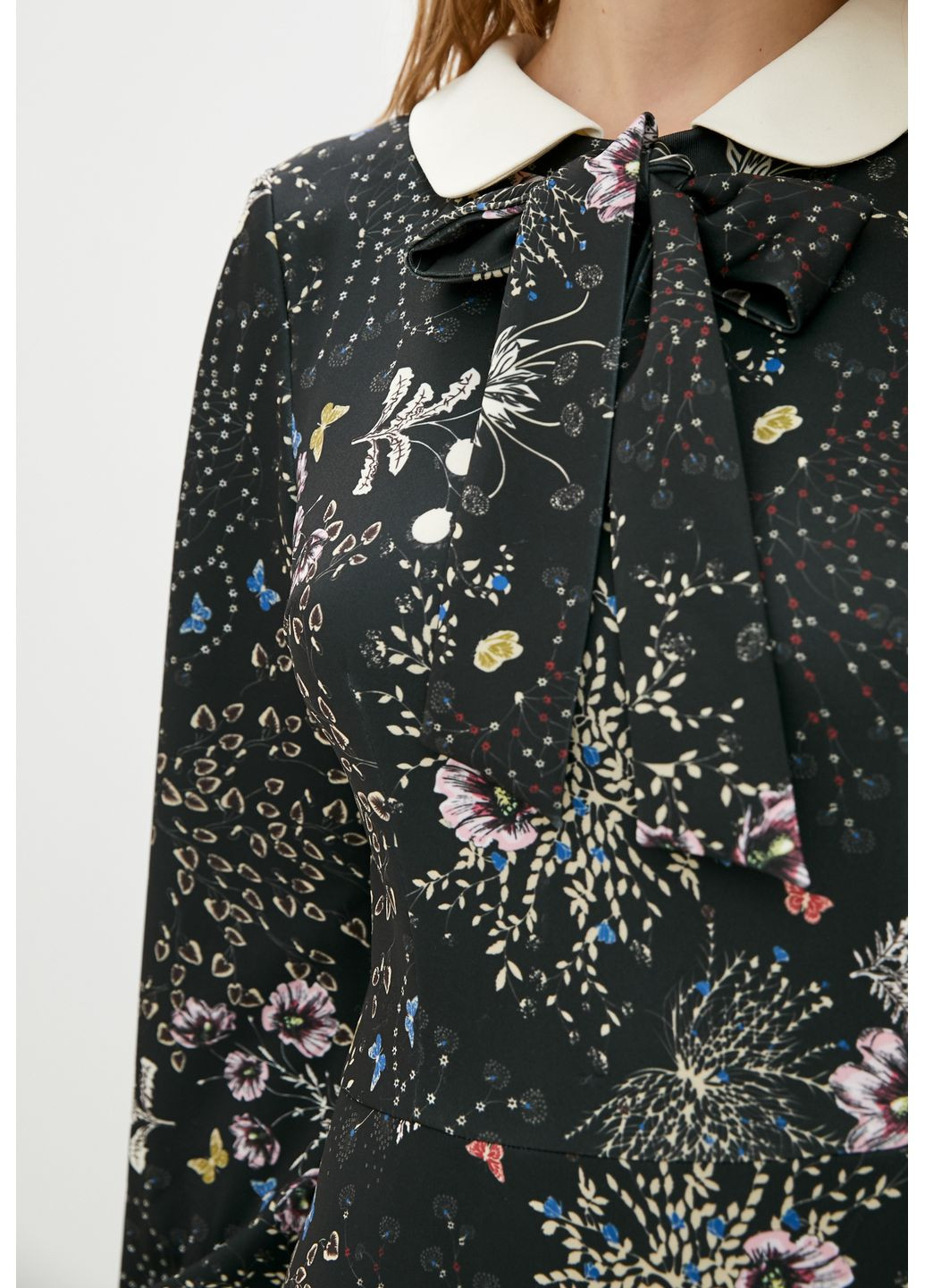 Комбінована стильна сукня міді з молочним коміром - ua42 / eu36 Iren Klairie