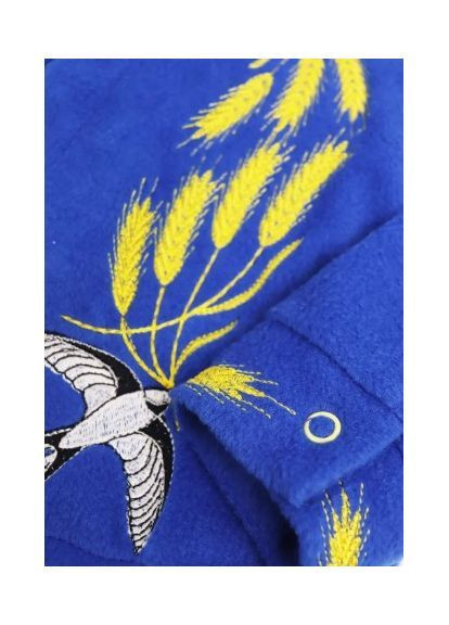 Синяя флисовая рубашка для мальчика электрик с вышивкой лилия флис (365776786)