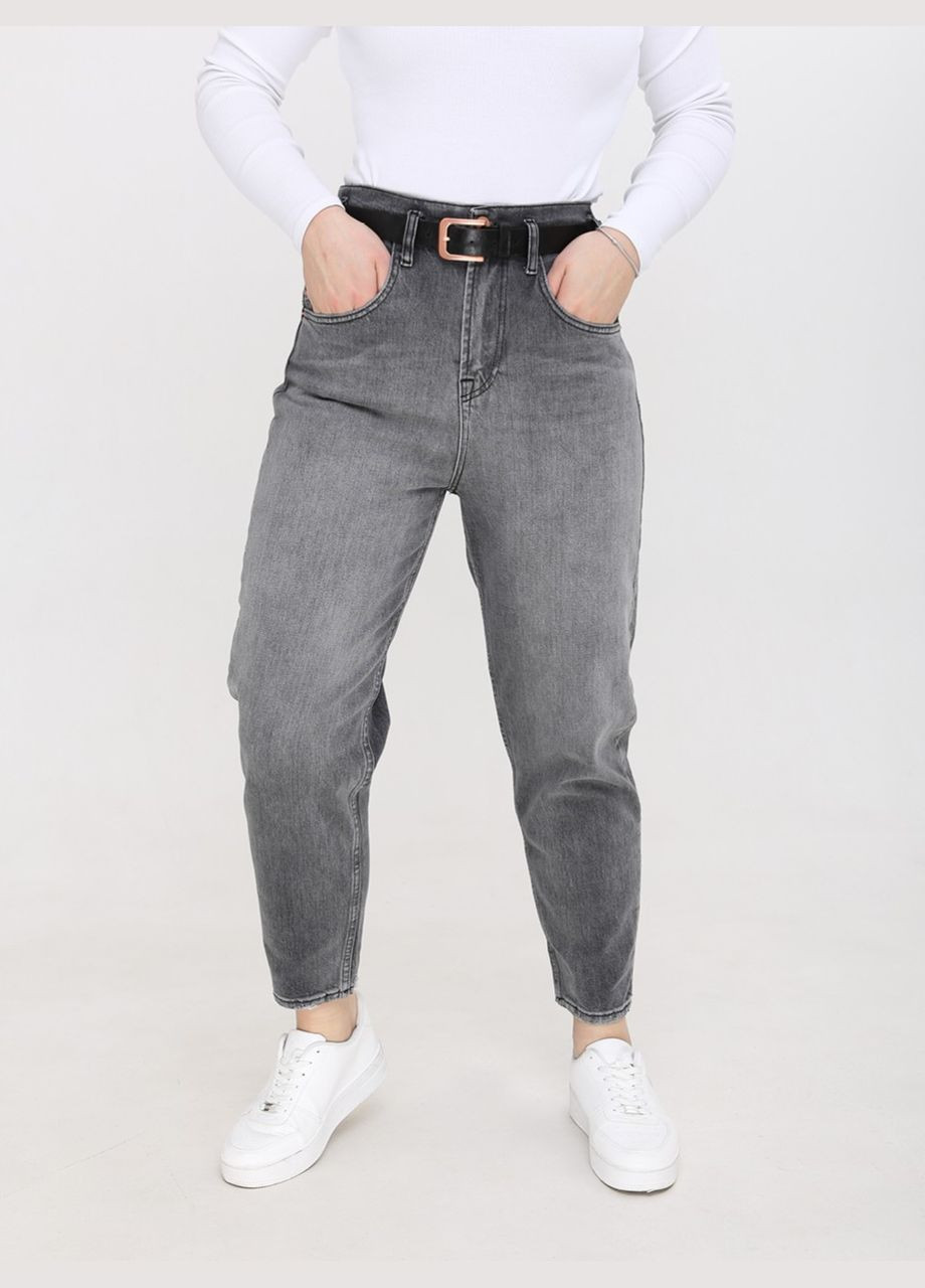 Джинси жіночі сірі слоучі з високою посадкою Slouchy Cracpot - (297373573)